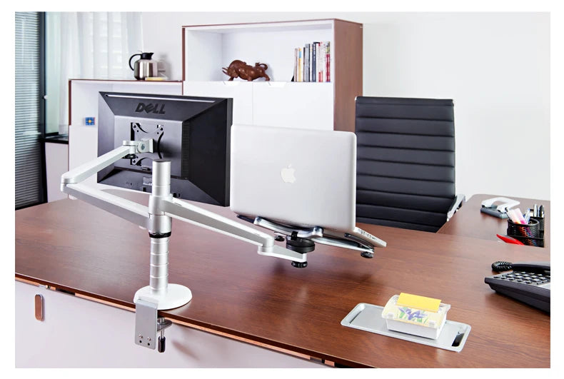 Dual Monitor and Laptop Desk Stand