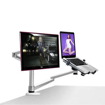 Dual Monitor and Laptop Desk Stand