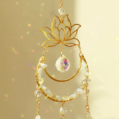 Lotus Moon Crystal Suncatcher