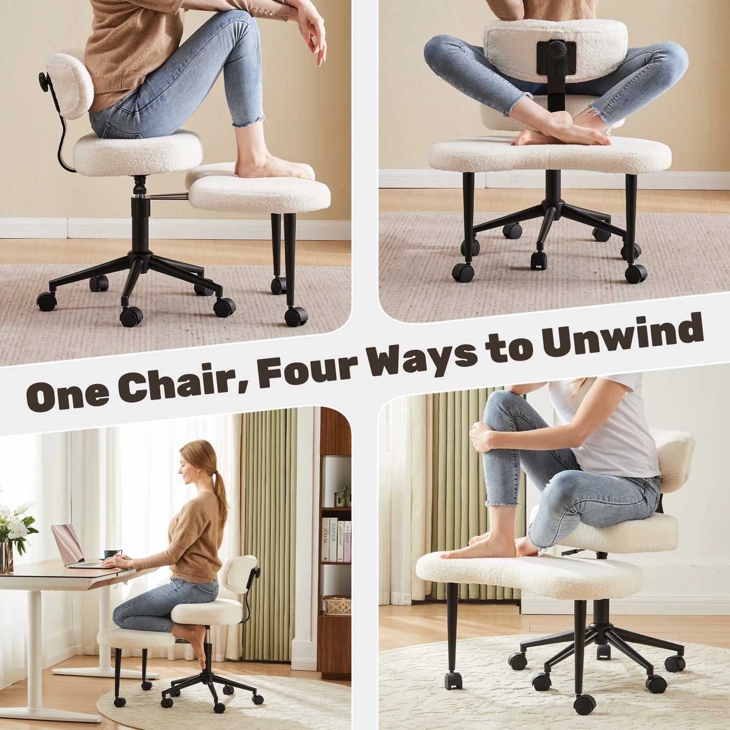 Ergonomic Kneeling Chair with Back Support