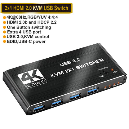 2 In 2 Out KVM Switch