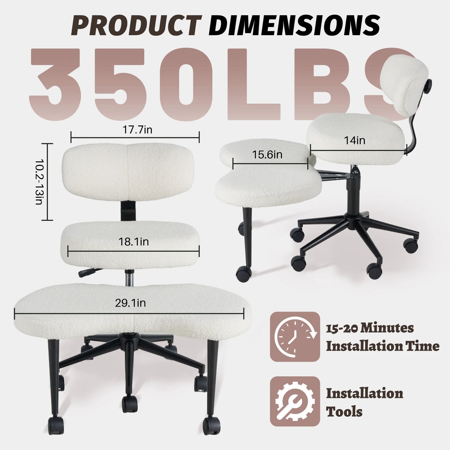 Ergonomic Kneeling Chair with Back Support
