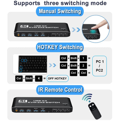 2 In 2 Out KVM Switch