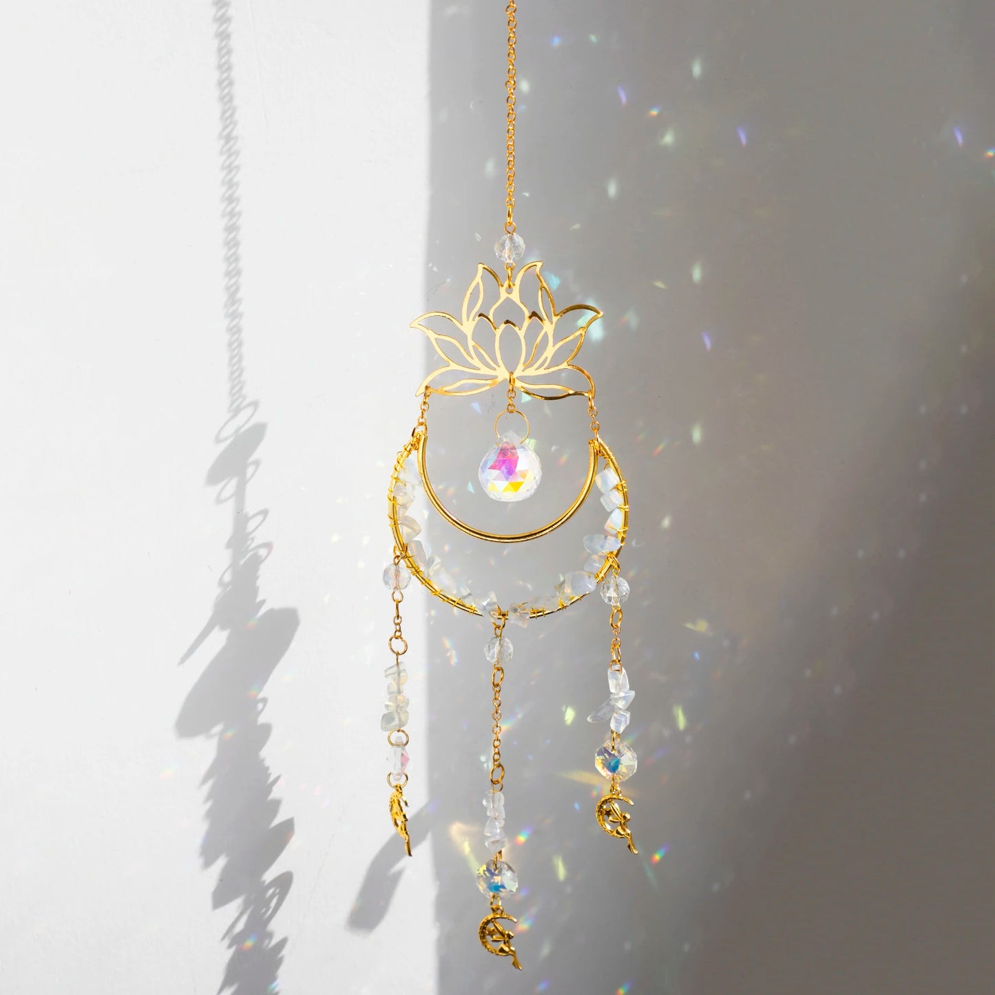 Lotus Moon Crystal Suncatcher