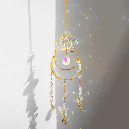 Lotus Moon Crystal Suncatcher