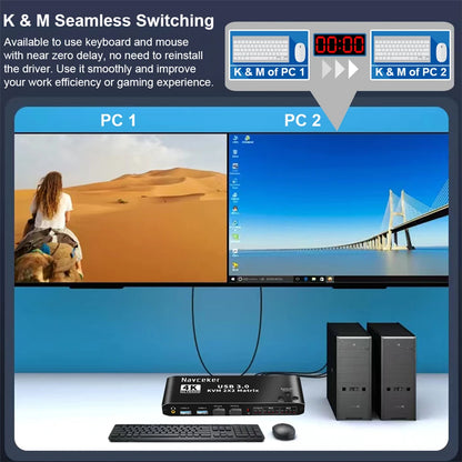 2 In 2 Out KVM Switch