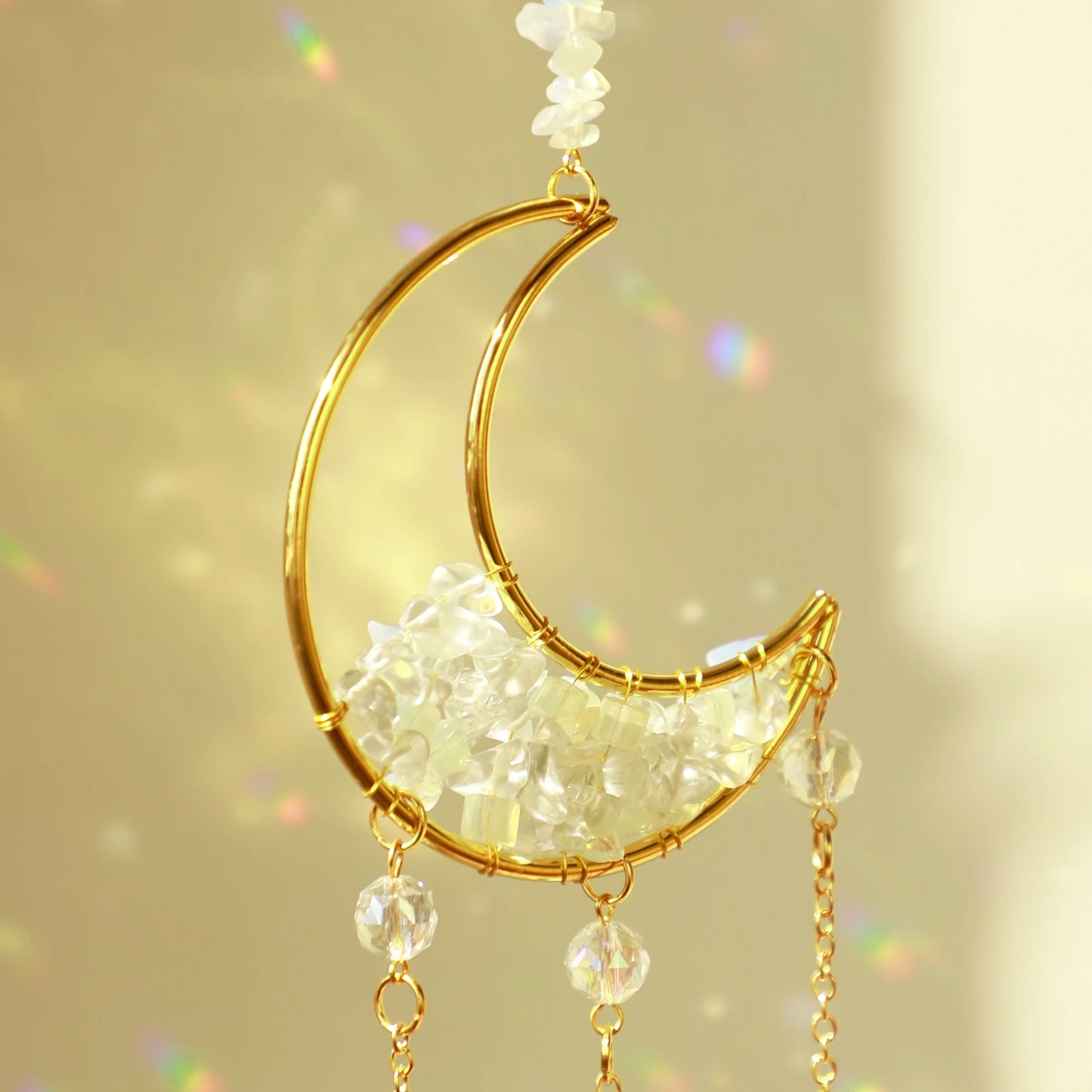 Lotus Moon Crystal Suncatcher