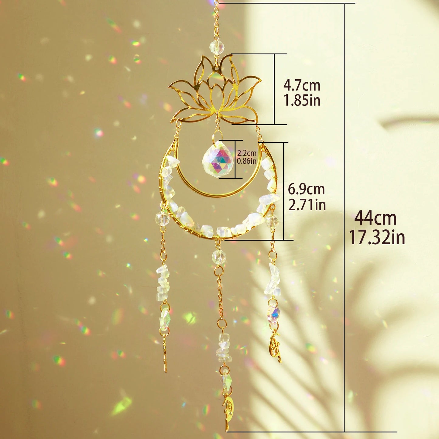 Lotus Moon Crystal Suncatcher