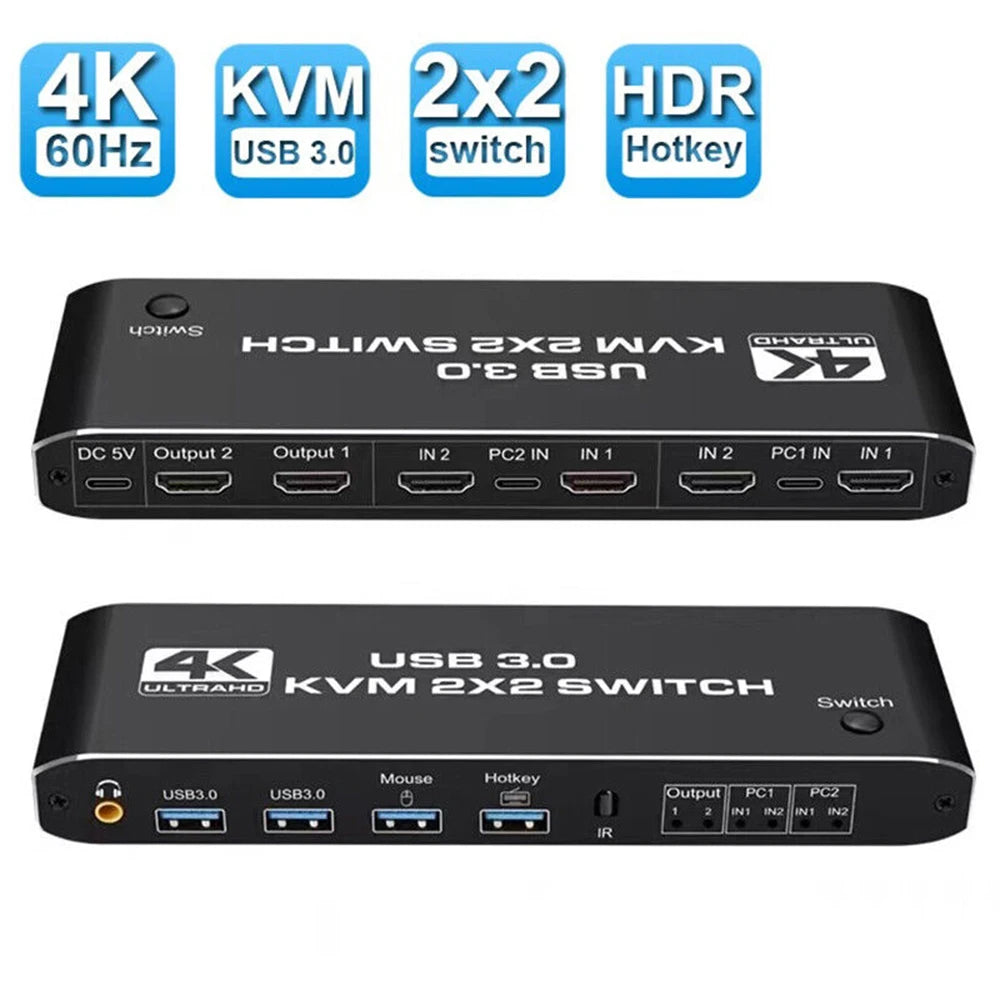 2 In 2 Out KVM Switch