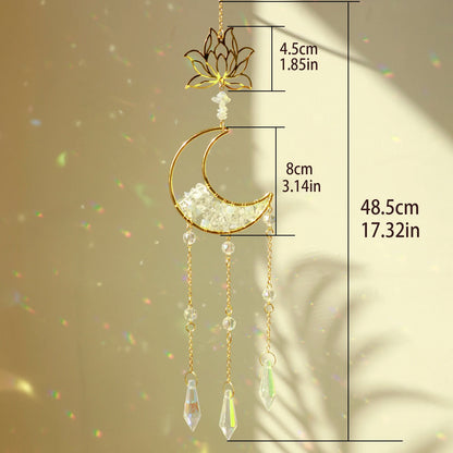 Lotus Moon Crystal Suncatcher