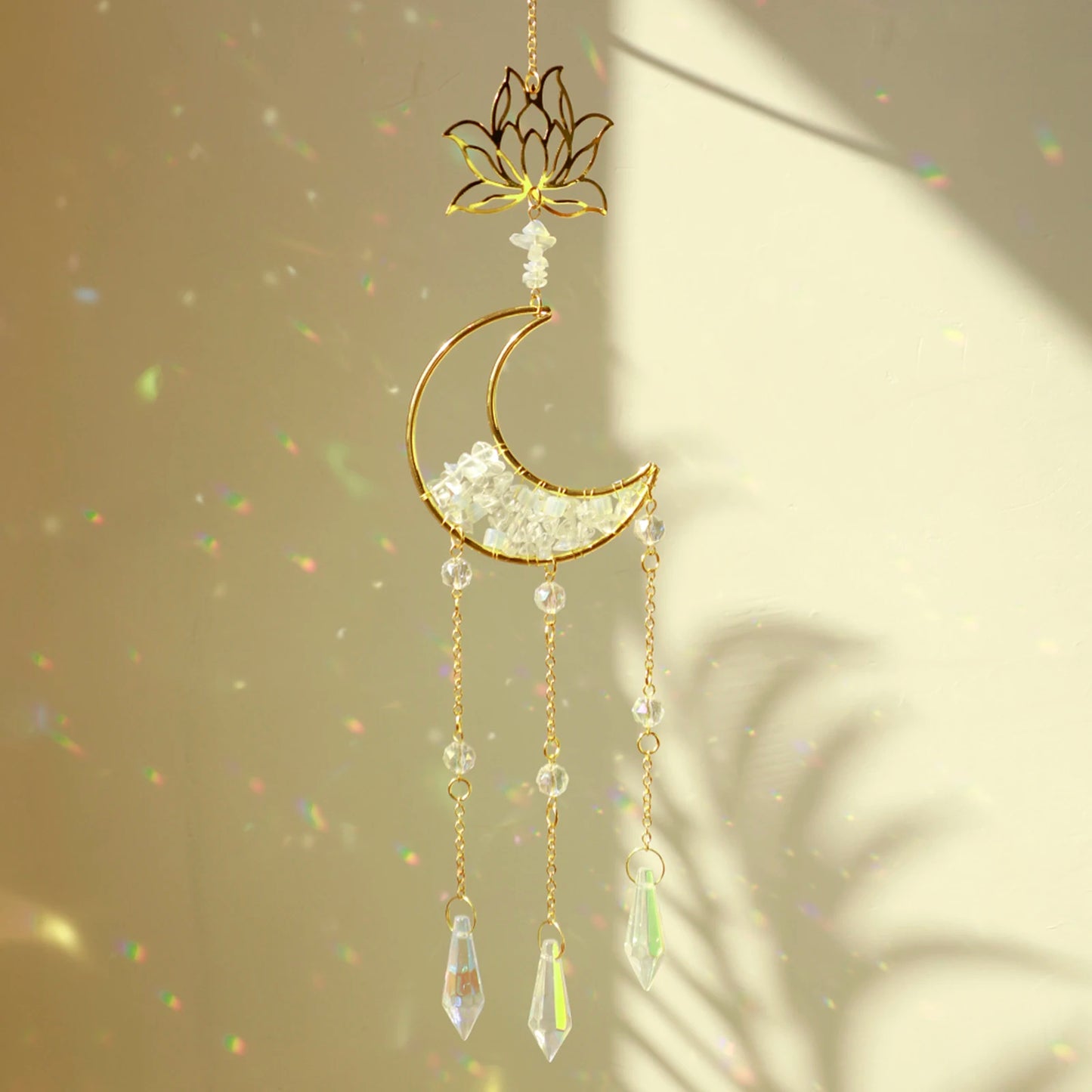 Lotus Moon Crystal Suncatcher